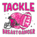 Breast Cancer Awareness Tackle Cancer Foot Ball DTF ready to press iron on transfer for clothing t-shirts and hoodies