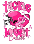 Breast Cancer Awareness Tackle Cancer Foot Ball DTF ready to press iron on transfer for clothing t-shirts and hoodies