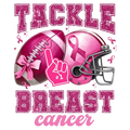 Breast Cancer Awareness Tackle Cancer Foot Ball DTF ready to press iron on transfer for clothing t-shirts and hoodies