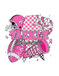 Breast Cancer Awareness Tackle Cancer Foot Ball DTF ready to press iron on transfer for clothing t-shirts and hoodies