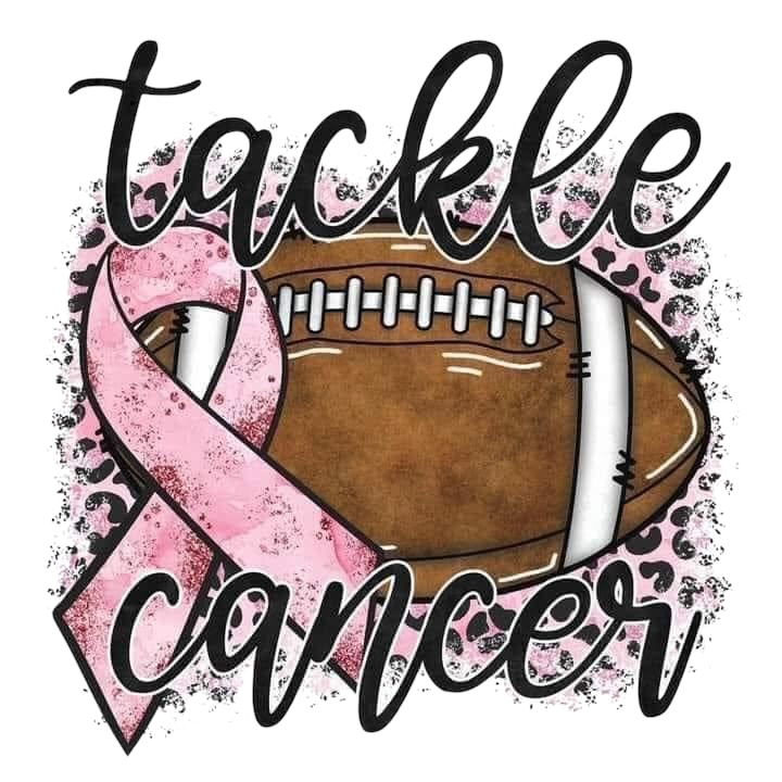 Tackle Cancer Breast Cancer Awareness DTF ready to press iron on transfer for clothing t-shirts and hoodies