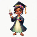 Graduating Tiana Princess and the frog Disney Princess DTF ready to press iron on transfer for clothing t-shirts and hoodies