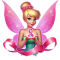 Breast Cancer Awareness Tinker Bell DTF ready to press iron on transfer for clothing t-shirts and hoodies
