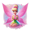 Breast Cancer Awareness Tinker Bell DTF ready to press iron on transfer for clothing t-shirts and hoodies