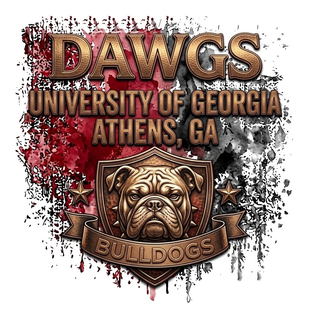 University of Georgia DAWGS DTF ready to press iron on transfer for clothing t-shirts and hoodies