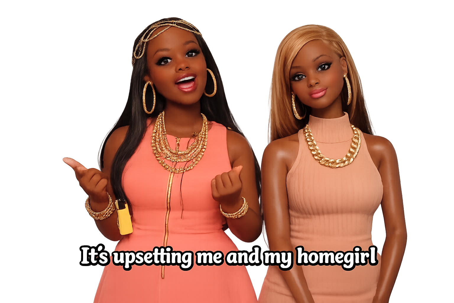 Upsetting me and my homegirl DTF ready to press iron on transfer for clothing, t-shirts, and hoodies