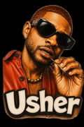Usher DTF iron on transfer for clothing t-shirts etc concert ready