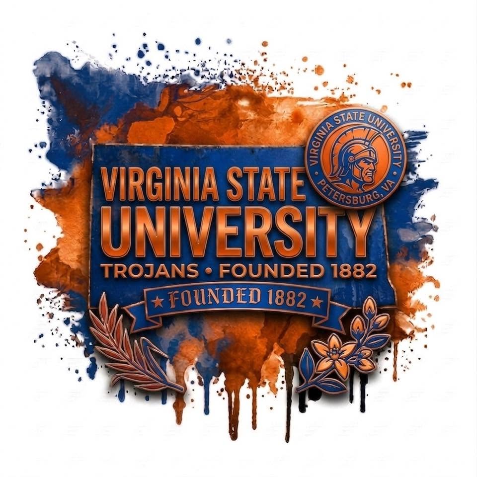 Virginia State University Trojans DTF ready to press iron on transfer for clothing t-shirts and hoodies