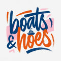 Boats and Hoes Vacation DTF ready to press iron on transfer for clothing t-shirts and hoodies
