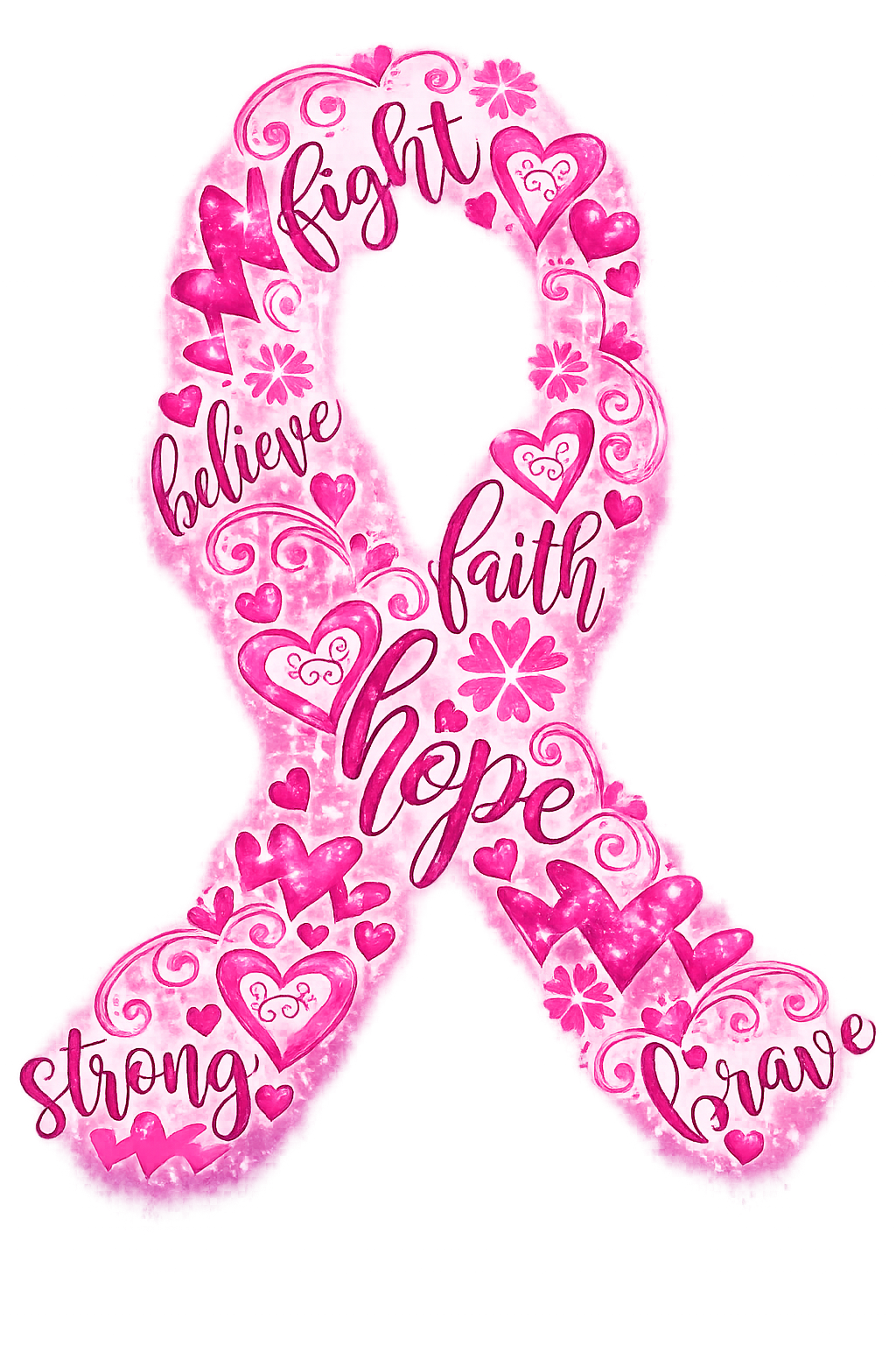 Breast Cancer Awareness DTF ready to press iron on transfer for clothing t-shirts and hoodies