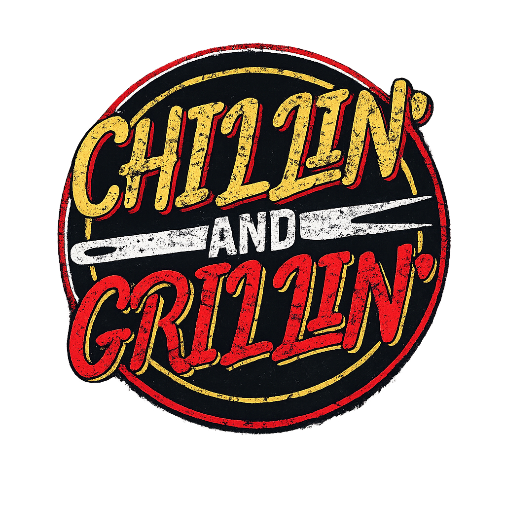 Chillin and Grillin' DTF iron on transfer for clothing t-shirts etc