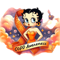 C.O.P.D Awareness Betty Boop DTF ready to press iron on transfer for clothing t-shirts and hoodies