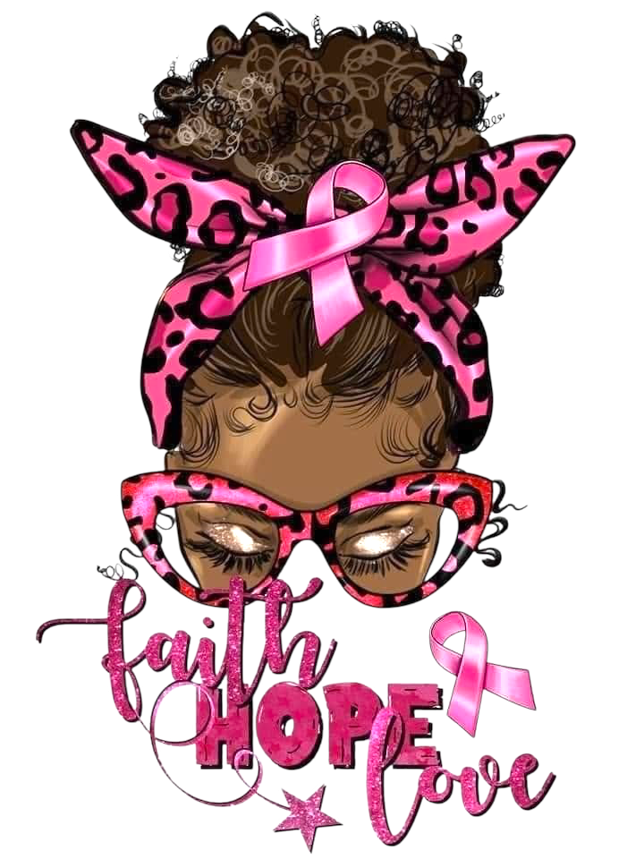 Breast Cancer Awareness Faith Hope Love DTF ready to press iron on transfer for clothing t-shirts and hoodies