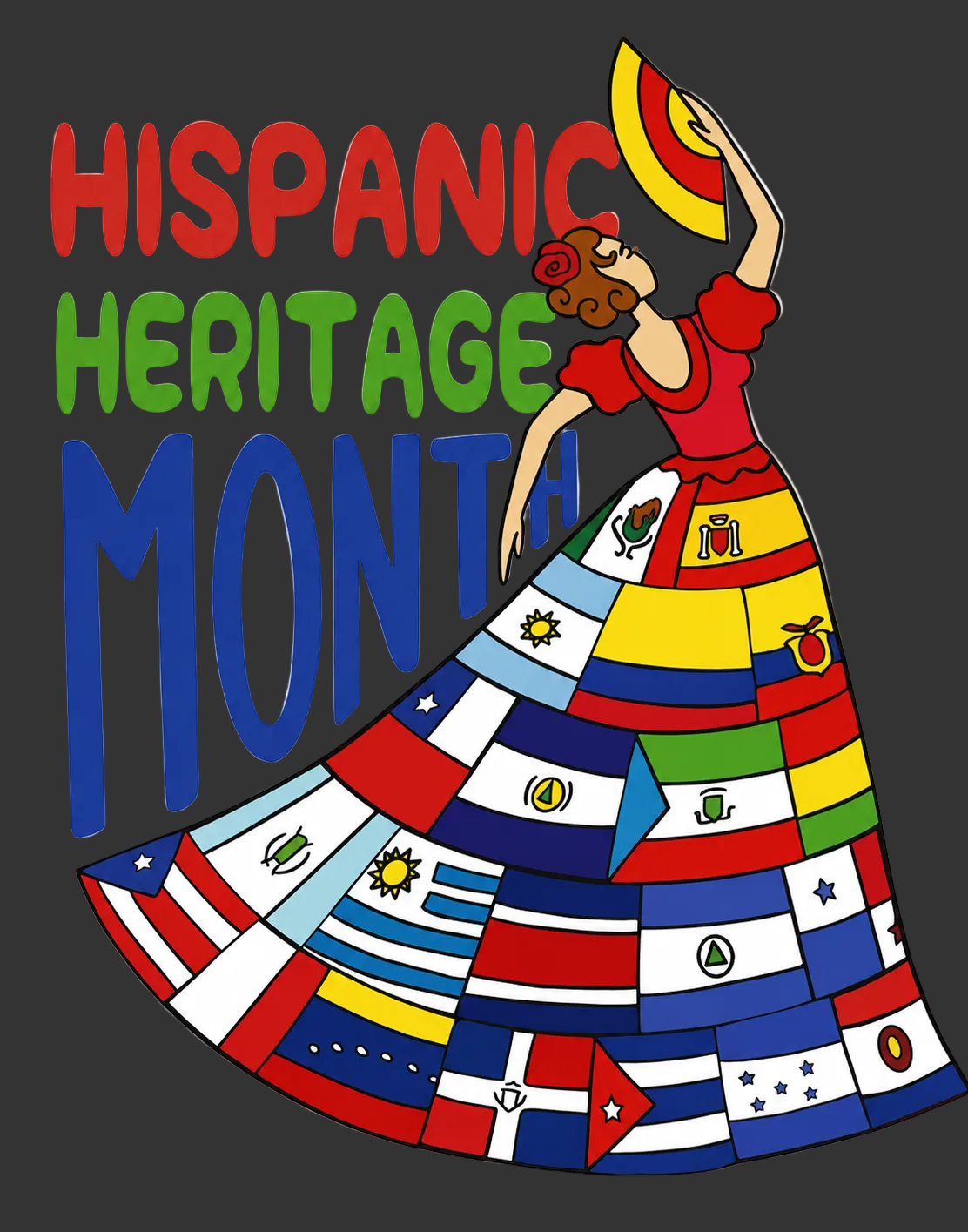 Hispanic Heritage Month Hand DTF iron on transfer for clothing t-shirts etc