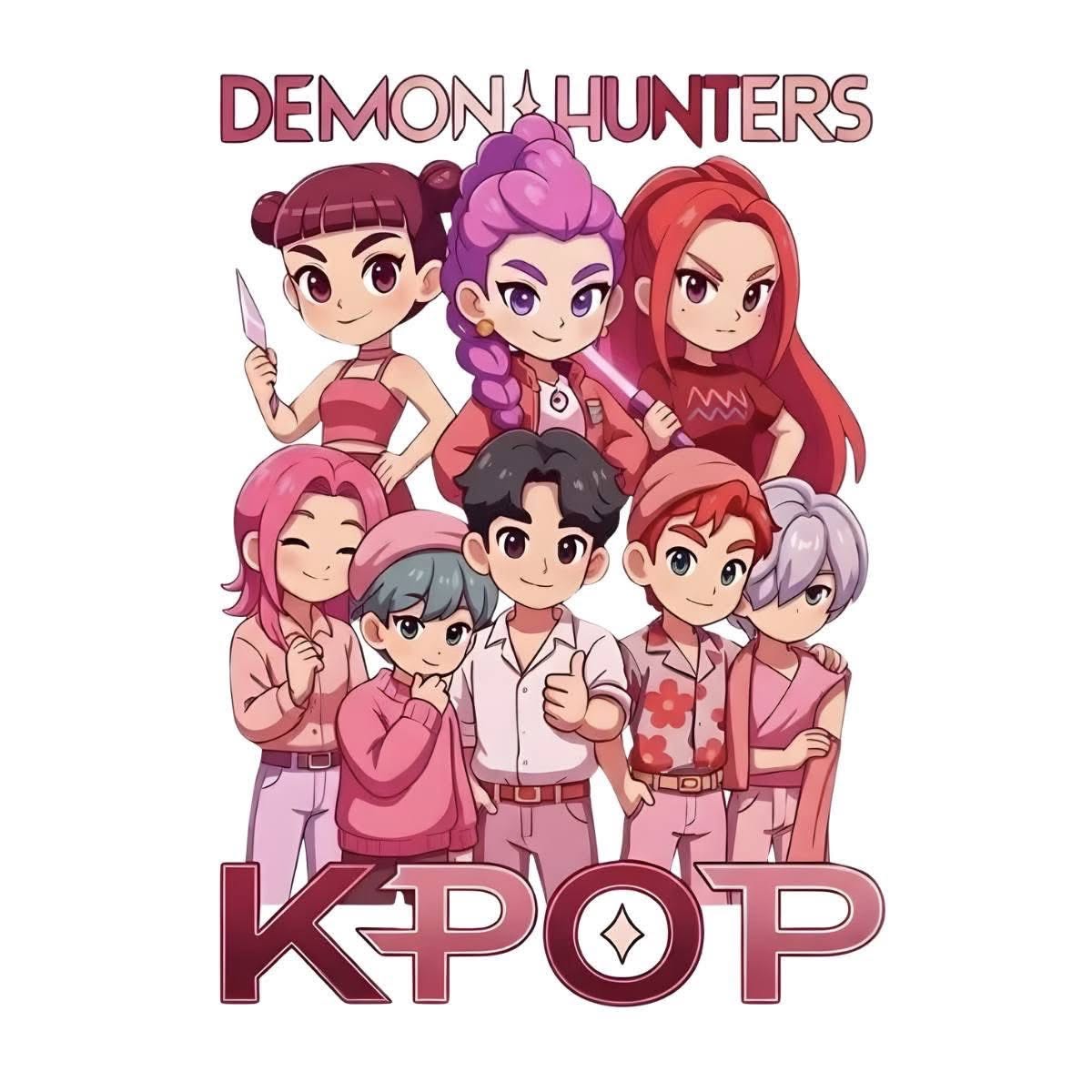 Kpop Demon Hunters DTF ready to press iron on transfer for clothing t-shirts and hoodies