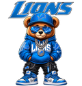 Lions Bear DTF ready to press iron on transfer for clothing t-shirts and hoodies