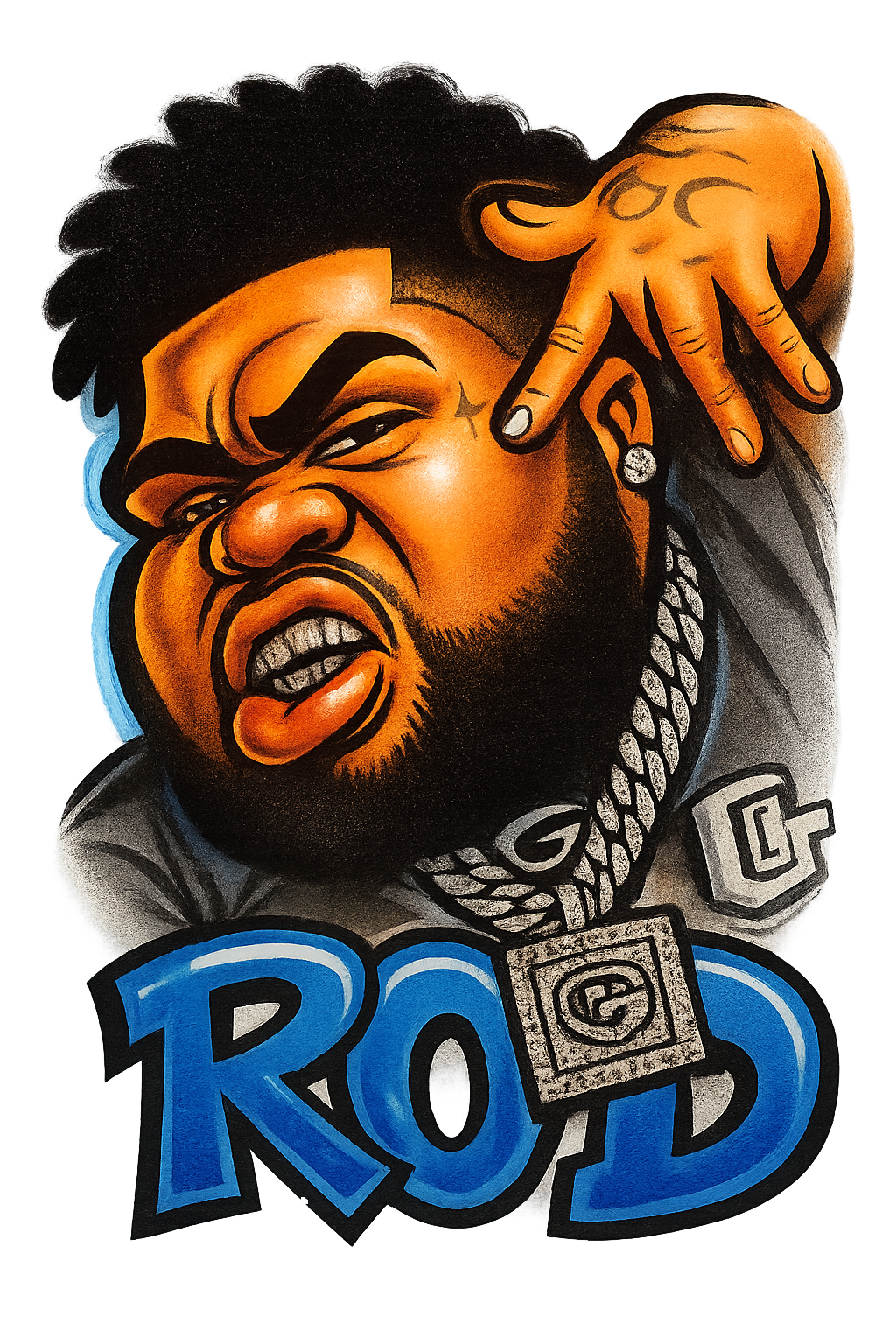 Rod Wave Drawing DTF iron on transfer for clothing t-shirts etc concert ready