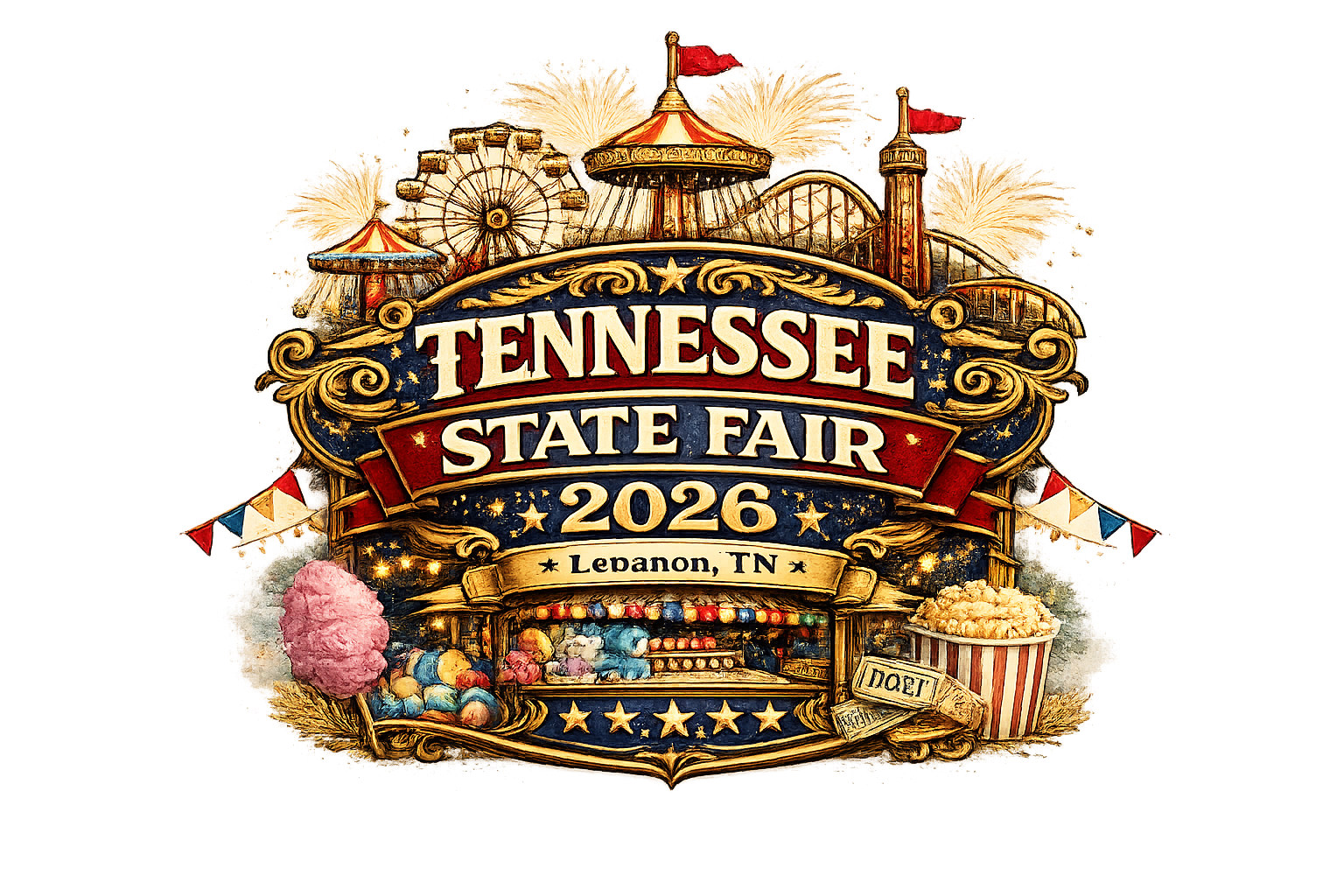 Tennessee State Fair DTF ready to press iron on transfer for clothing t-shirts and hoodies